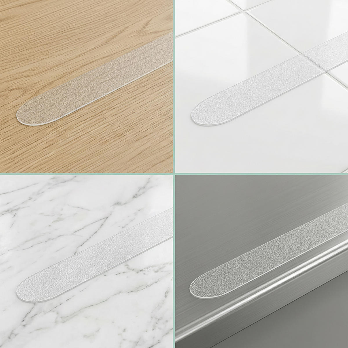 ANTIRUTSCHSTREIFEN Transparent selbstklebend 17er-Set PEVA 63x3 cm - Transparent, Kunststoff (153/62cm) - Relaxdays