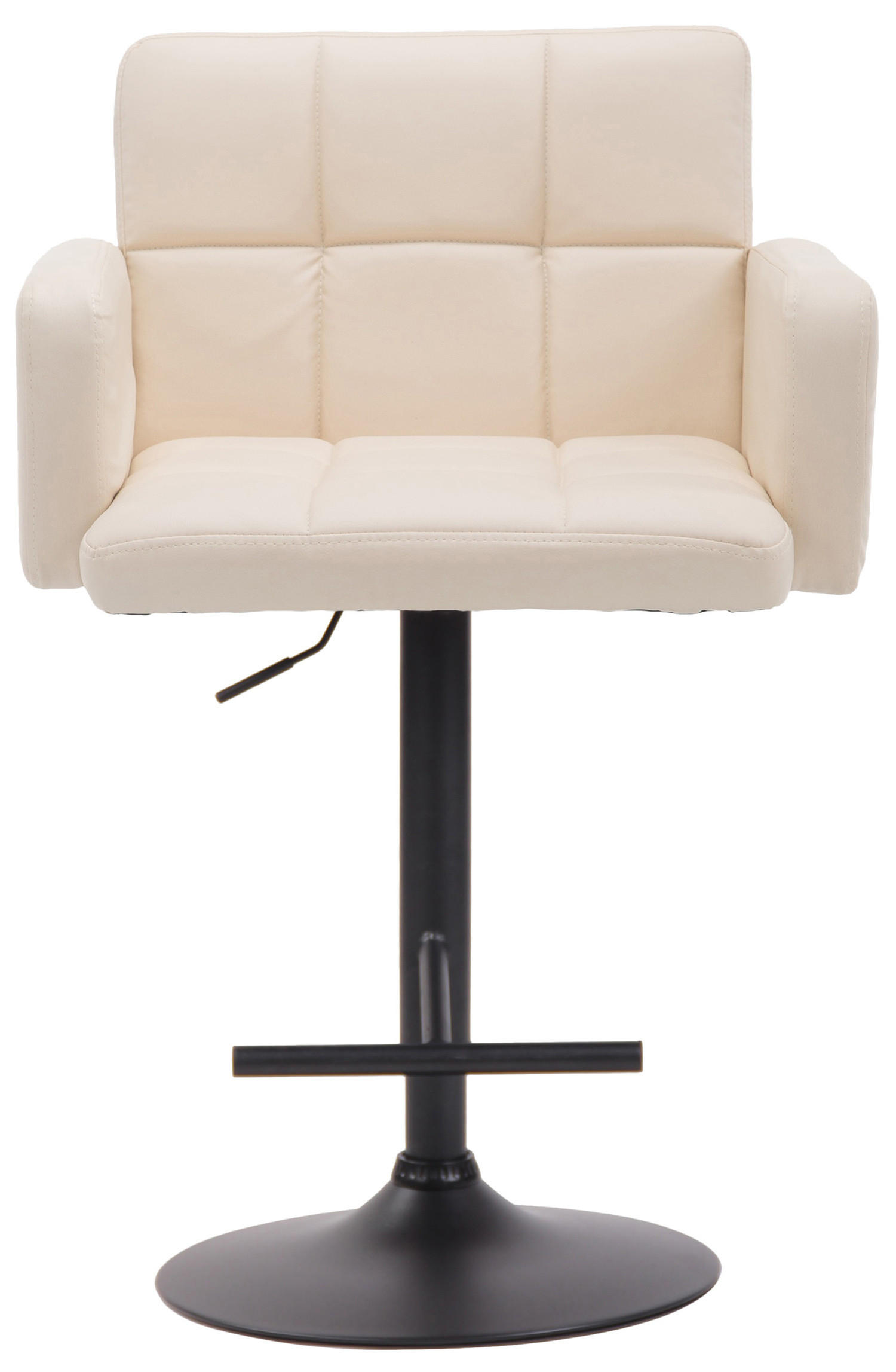 BARHOCKER Lausanne, Gestell schwarz, Kunstleder Creme - Creme/Schwarz, Kunststoff/Textil (60/100/56cm) - TPFLiving