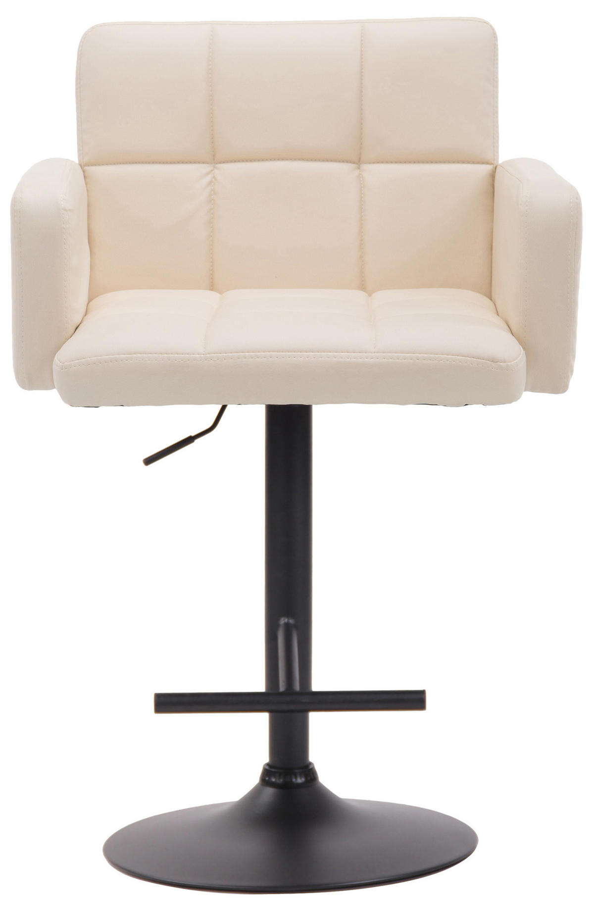 BARHOCKER Lausanne, Gestell schwarz, Kunstleder Creme - Creme/Schwarz, Kunststoff/Textil (60/100/56cm) - TPFLiving
