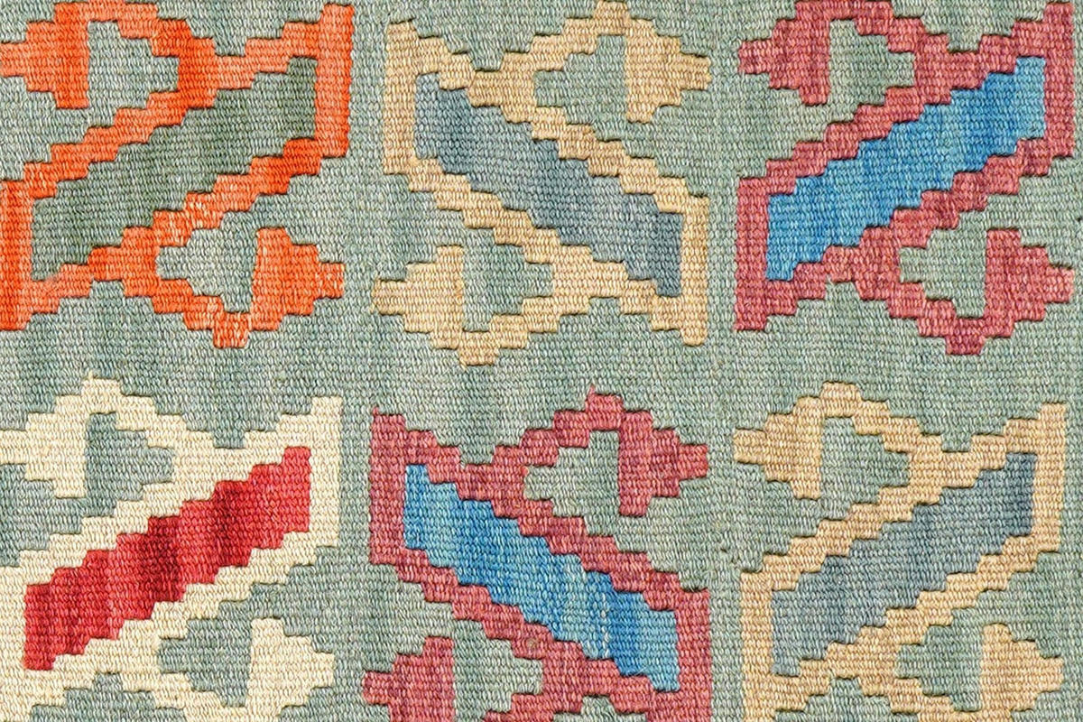 KELIM-LÄUFER handgewebt Gashgai Grün 201/61 cm Schurwolle - Grün, Textil (61/201cm) - Looma