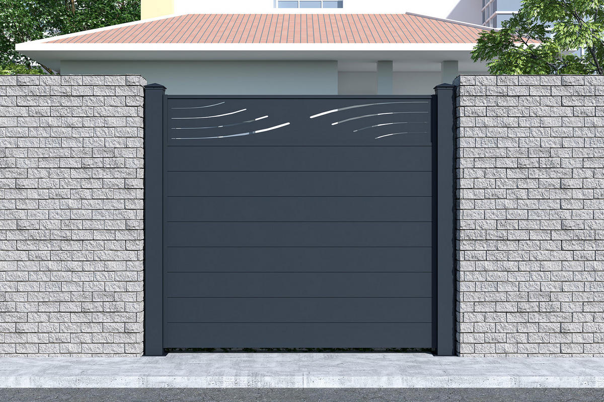 SICHTSCHUTZZAUN 3er-Set Veleta grau 1,9m H.170cm aluminium - Grau, Metall (567/166cm) - Casanoov