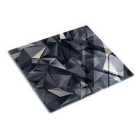 GLASPLATTE 60x52 cm Abstrakt - Schwarz, Glas (60/0.4/52cm) - TULUP