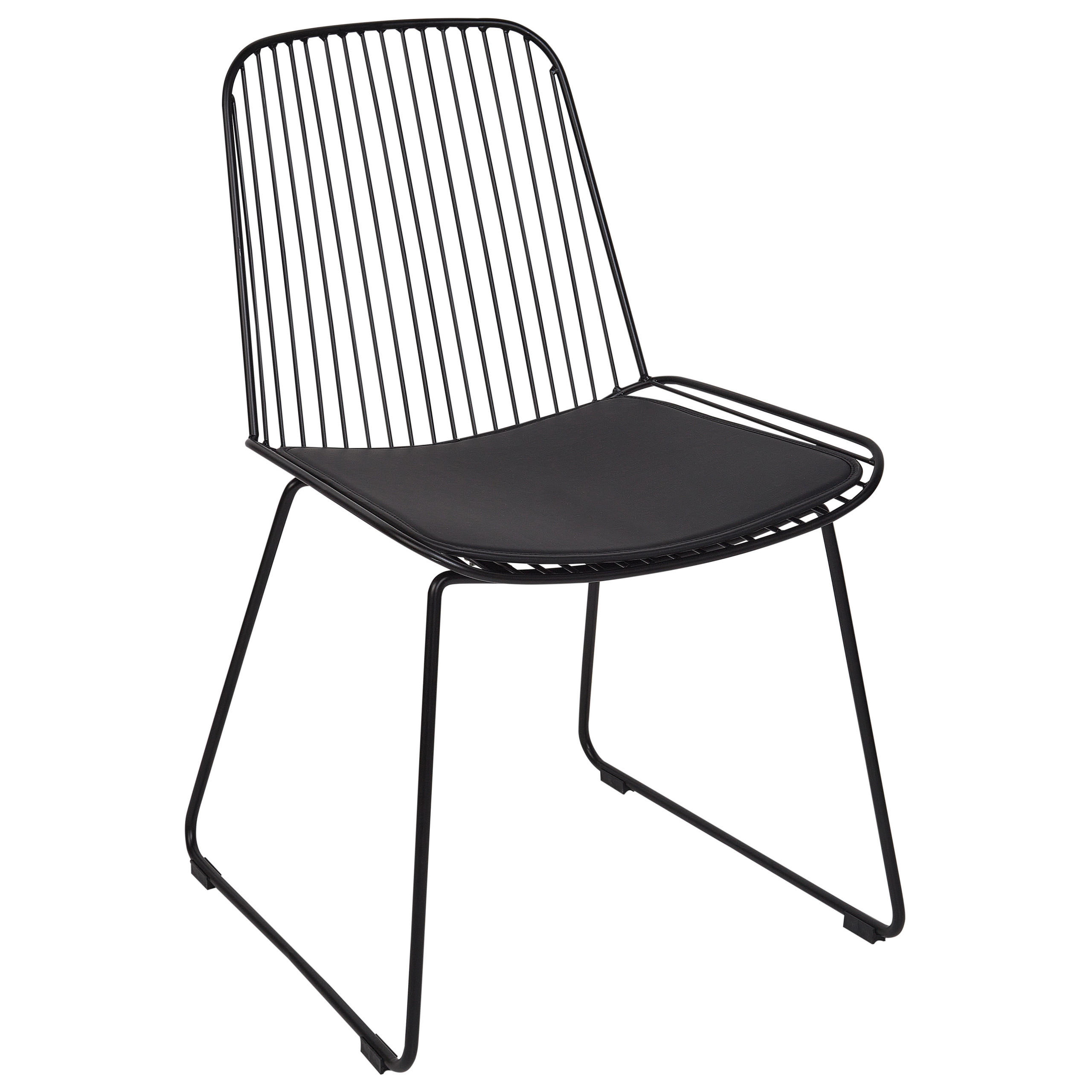ESSZIMMERSTUHL 2er-Set Metall Schwarz Pensacola - Schwarz, Metall (52/83/57cm) - Beliani