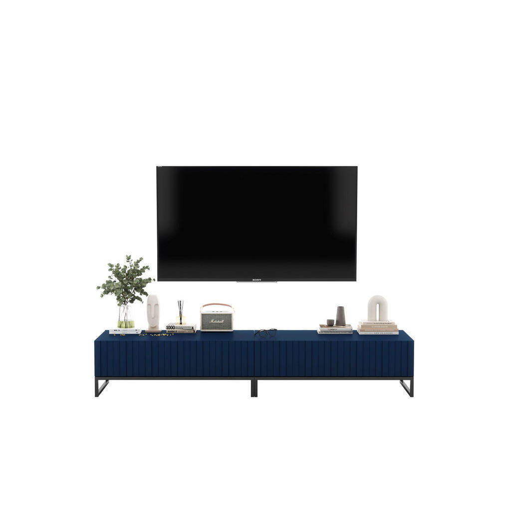 Thumbnail - Meble Lindner Tv-Lowboard, Blau, Holzwerkstoff, Rechteckig, 220x39x54 cm, Wohnzimmer, Wohnwände, Lowboards, Lowboards st...