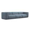 4-SITZER-SOFA Chenille Stoff Blau - Blau/Blaugrau, Kunststoff/Textil (319/70/89cm) - Makamii