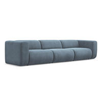 4-SITZER-SOFA Chenille Stoff Blau - Blau/Blaugrau, Kunststoff/Textil (319/70/89cm) - Makamii