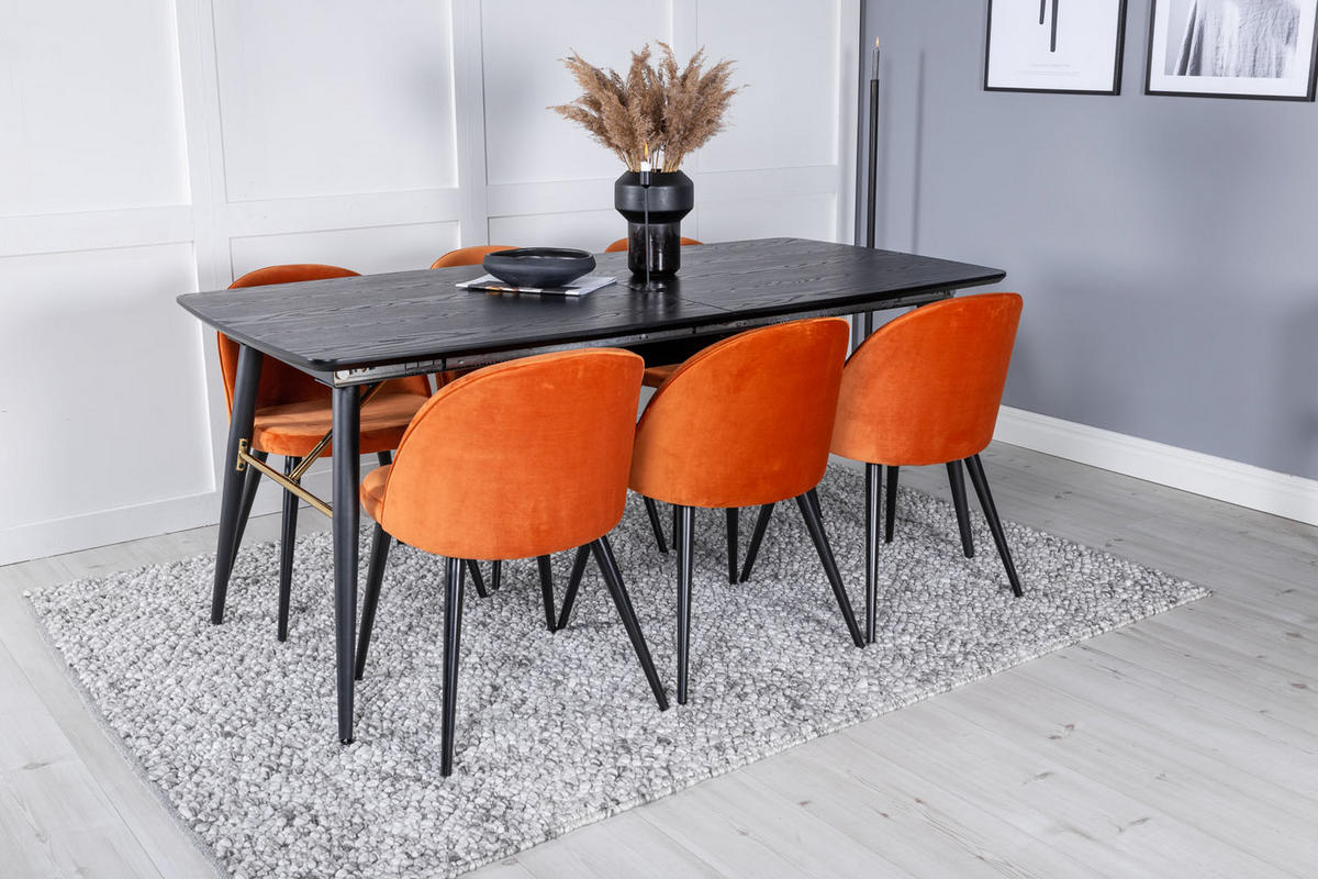 TISCHGRUPPE Orange - Orange, Holzwerkstoff (85/76/180cm) - ebuy24