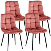 ESSZIMMERSTÜHLE Antibes 4er Set 84x45x55 cm rosa - Rosa, Textil (45/84/55cm) - furnicato
