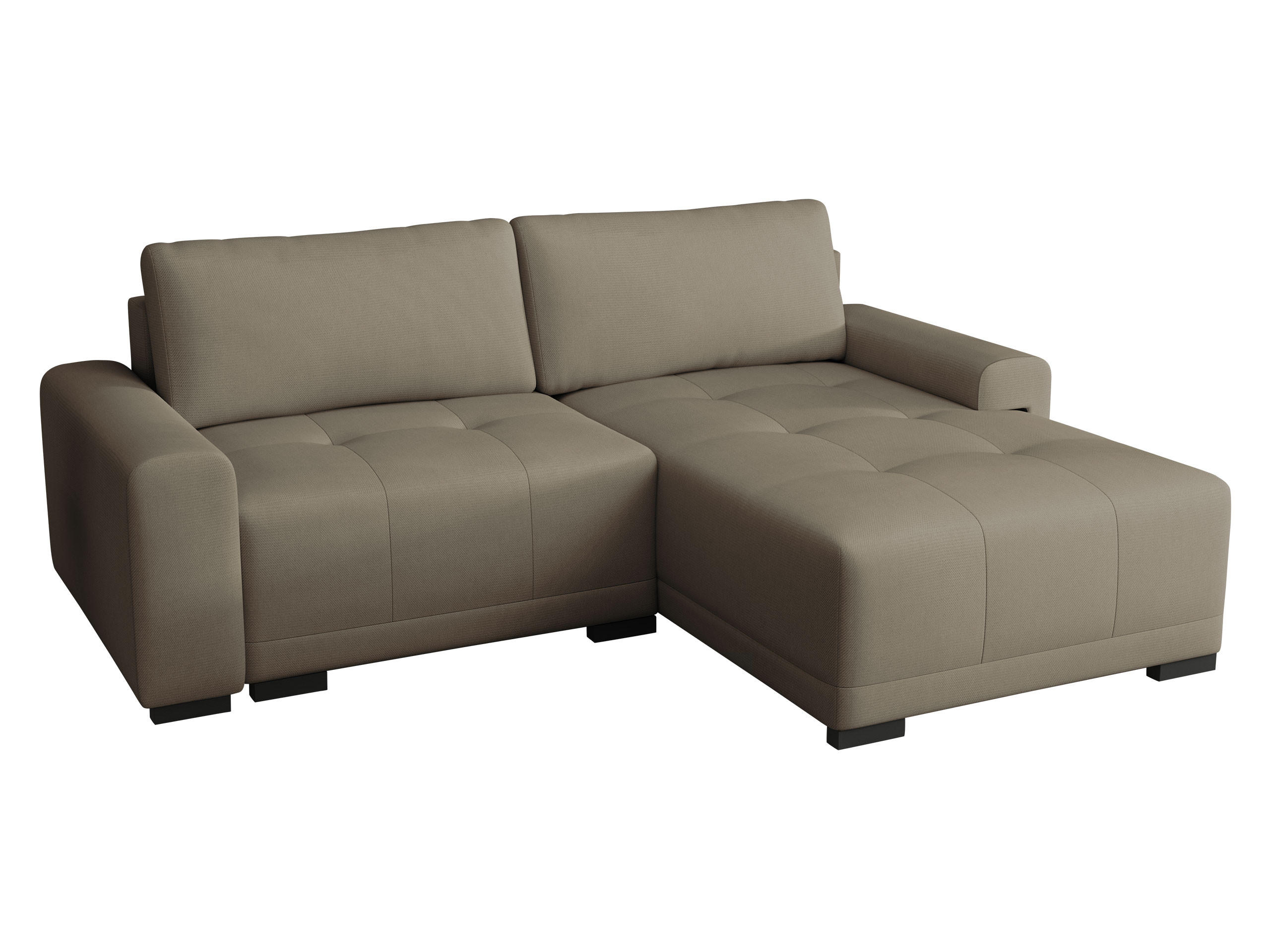 ECKSOFA Milton - Hellbraun/Schwarz, Holz/Textil (237/180cm) - MIRJAN24