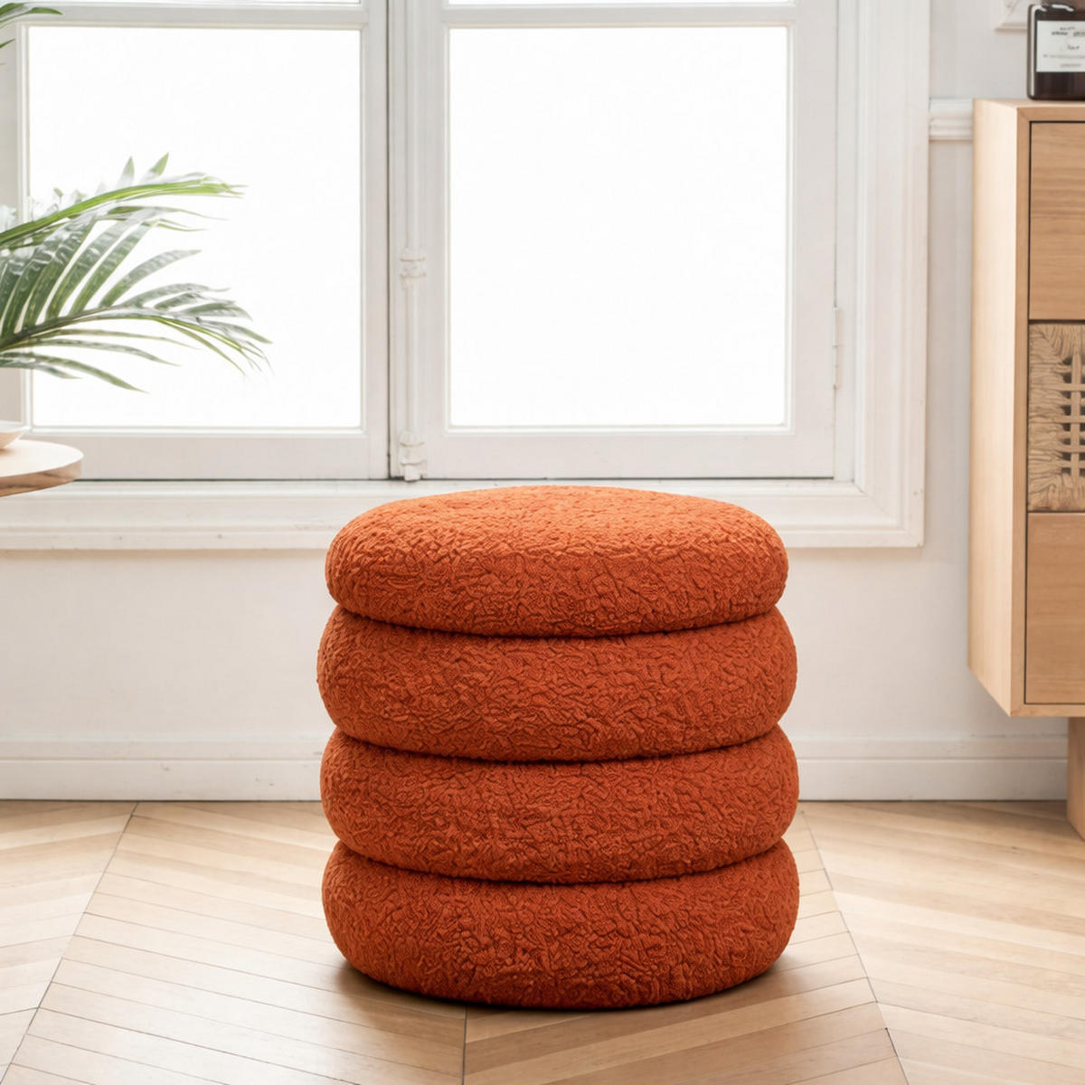 POUF Wolle Terrakotta - Rot, Textil (40/41/40cm) - Nordlys