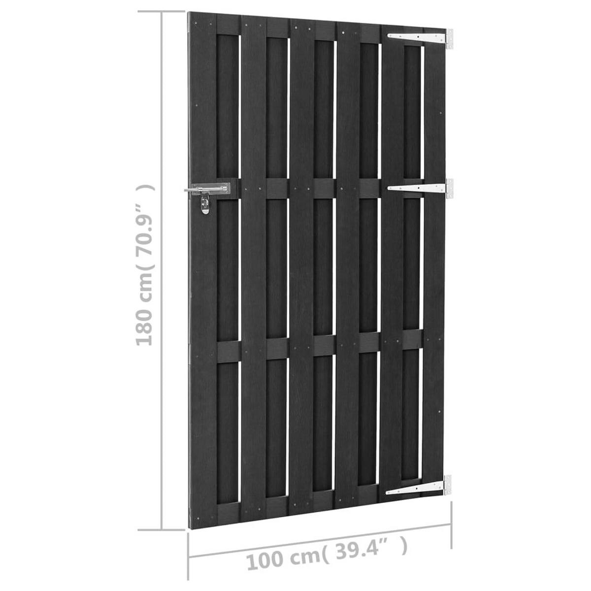 GARTENTOR Wpc 100/180 Cm Grau - Grau, Holzwerkstoff (100/180cm) - vidaXL