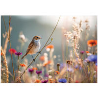 FOTOTAPETE Vogel Wiese Beige 400x280 cm - Multicolor, Papier (400/280cm) - Wallarena