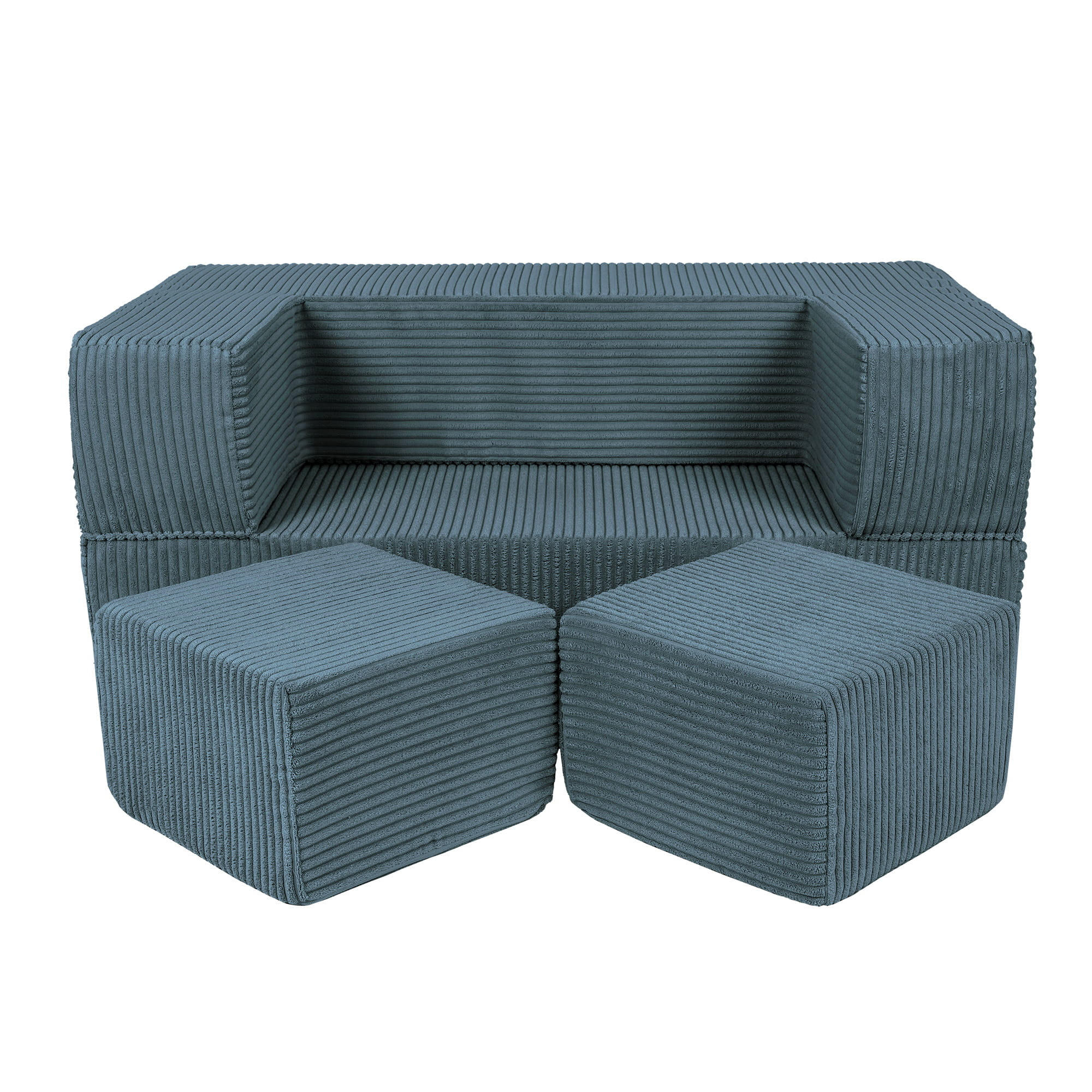 KINDERSOFA, Aesthetic, Cube, Türkis - Türkis, Textil (96/40/50cm) - MeowBaby