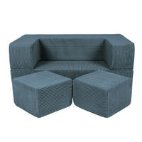 KINDERSOFA, Aesthetic, Cube, Türkis - Türkis, Textil (96/40/50cm) - MeowBaby
