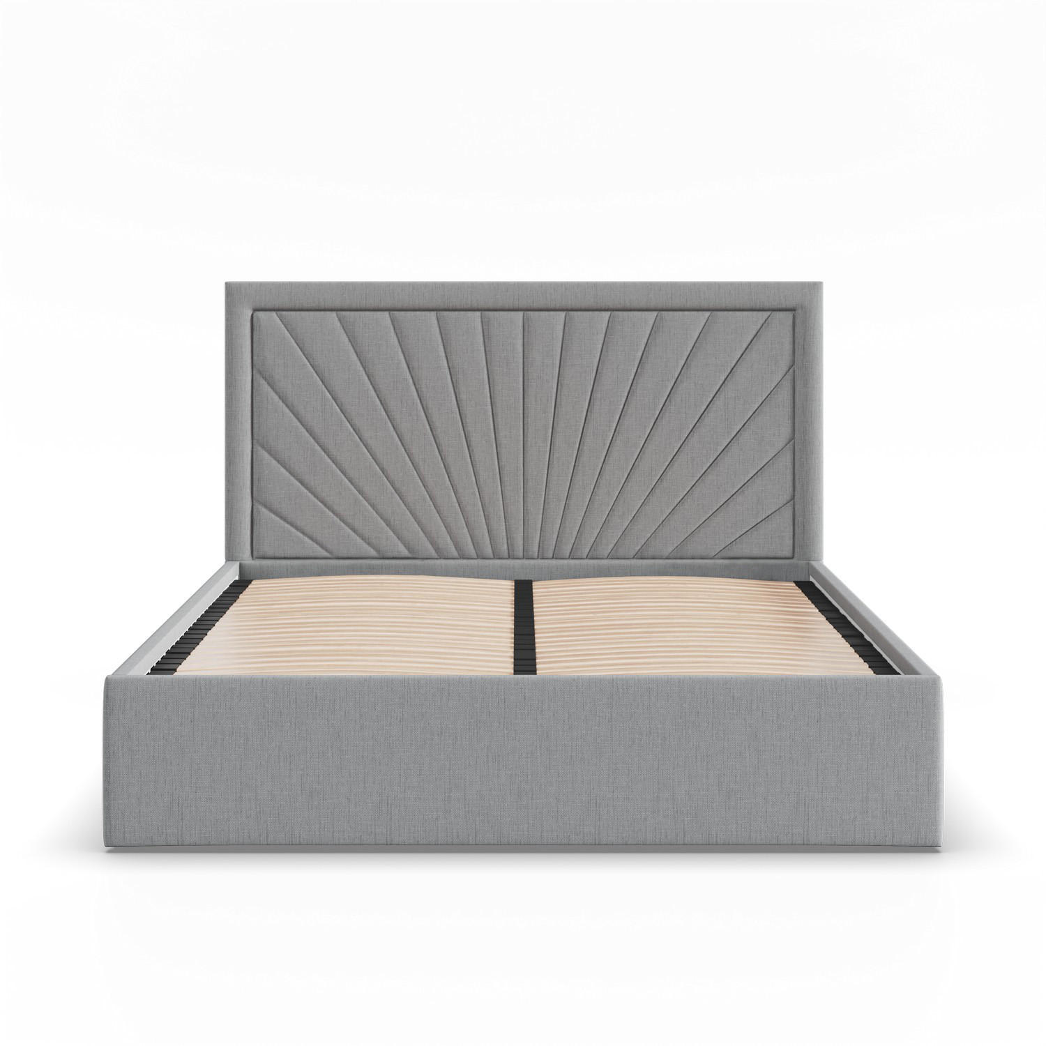 POLSTERBETT MIT KOPFTEIL 160x200 ohne Bettkasten VASTO, Grau - Hellgrau, Textil (160/200cm) - Mebligo