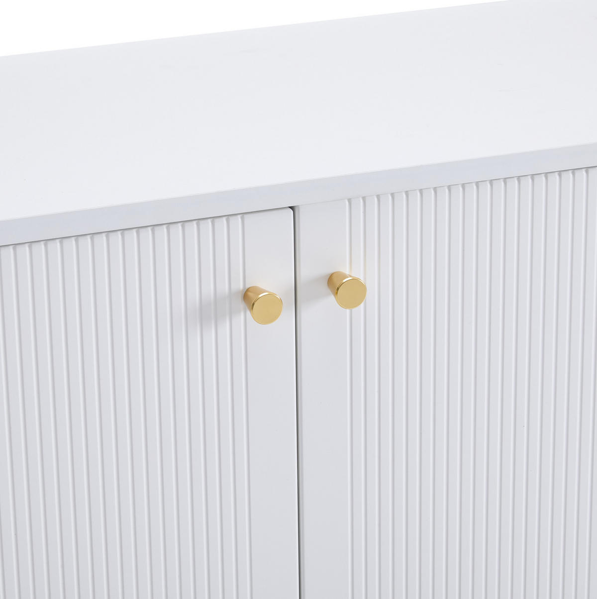 SCHUHSCHRANK 130/100/37 cm Weiß aus Spanplatte mit 2 Schubladen und 4 Türen - Weiß, Holzwerkstoff (130/100/37cm) - OKMYHOME