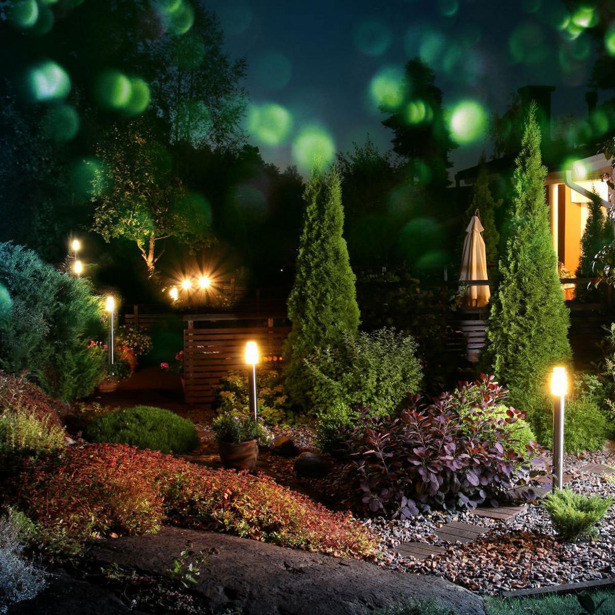 LED STEHLEUCHTE BOSTON Edelstahl Silber 4er Set - Silberfarben, Metall (7.6/7.6/110cm) - Globo Lighting