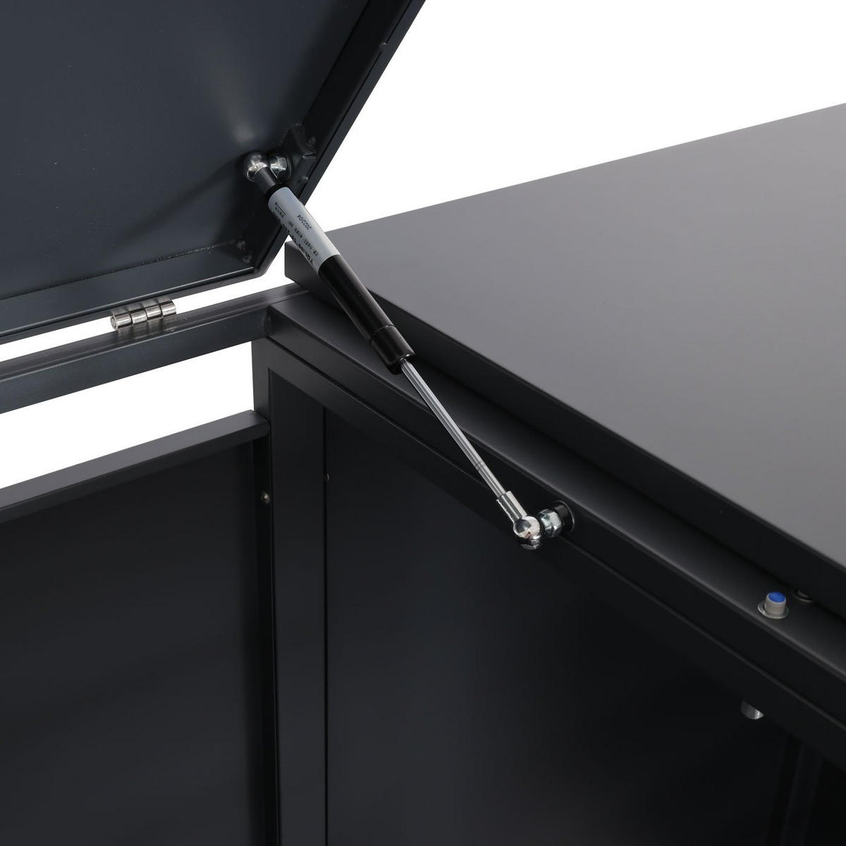 MÜLLTONNENBOX 3er/6er XL 117x215x98cm Metall 95kg Anthrazit Kirsche-Holzoptik Dunkelbraun - Kirschbaumfarben, Metall (215/117/98cm) - PROREGAL