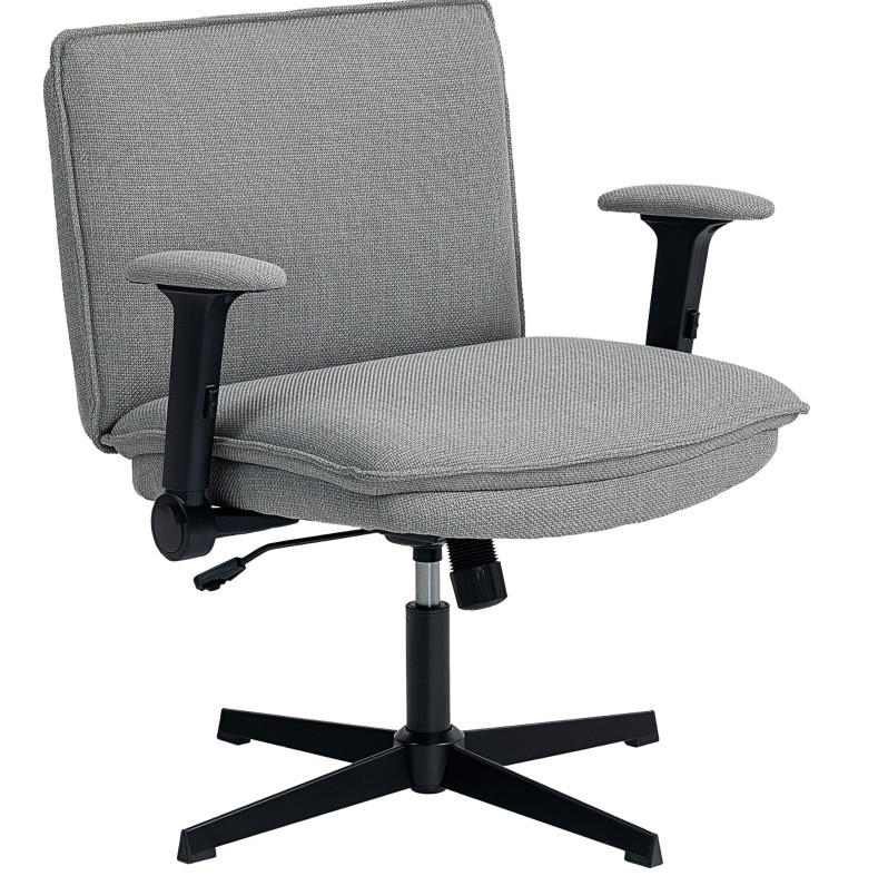 DREHSTUHL 76/85-97/70 cm Grau aus Polyester mit hochklappbaren Armlehnen - Grau, Kunststoff (70/97/76cm) - OKMYHOME