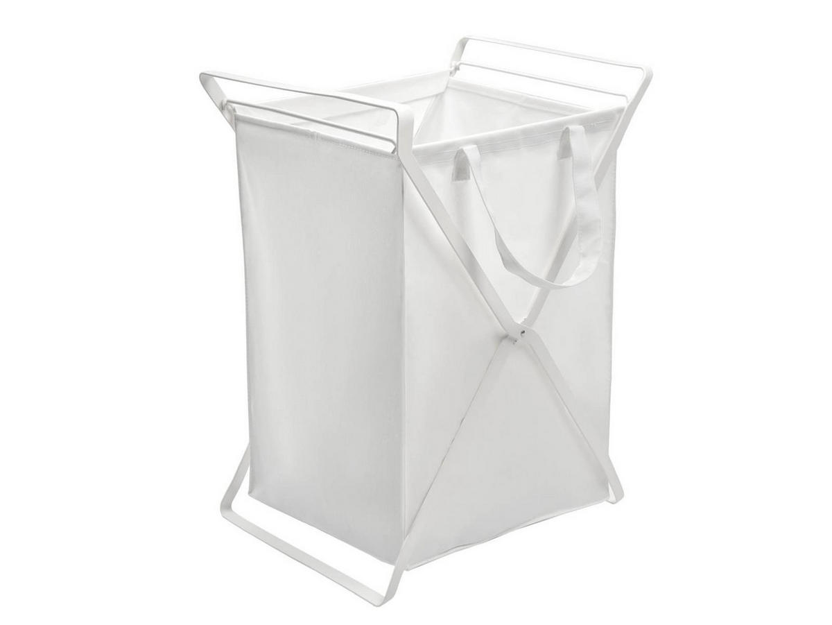 WÄSCHESAMMLER Tower weiß 37/49/64 cm - Weiß, Metall (49/64/37cm) - Yamazaki