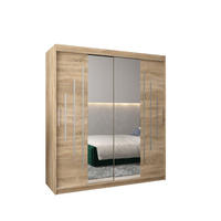 SCHWEBETÜRENSCHRANK 200/180/62 2-türig - Silberfarben/Sonoma Eiche, Holz/Kunststoff (180/200/62cm) - Abiks Möbel