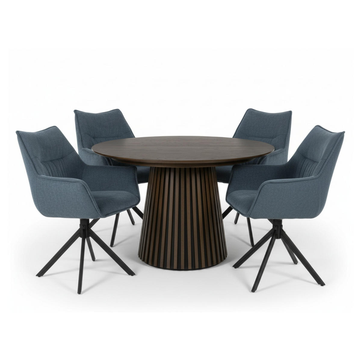 ESSZIMMER-SET Ginosa und Barletta - Blau, Holz/Textil (120/76/120cm) - Mr. Deko
