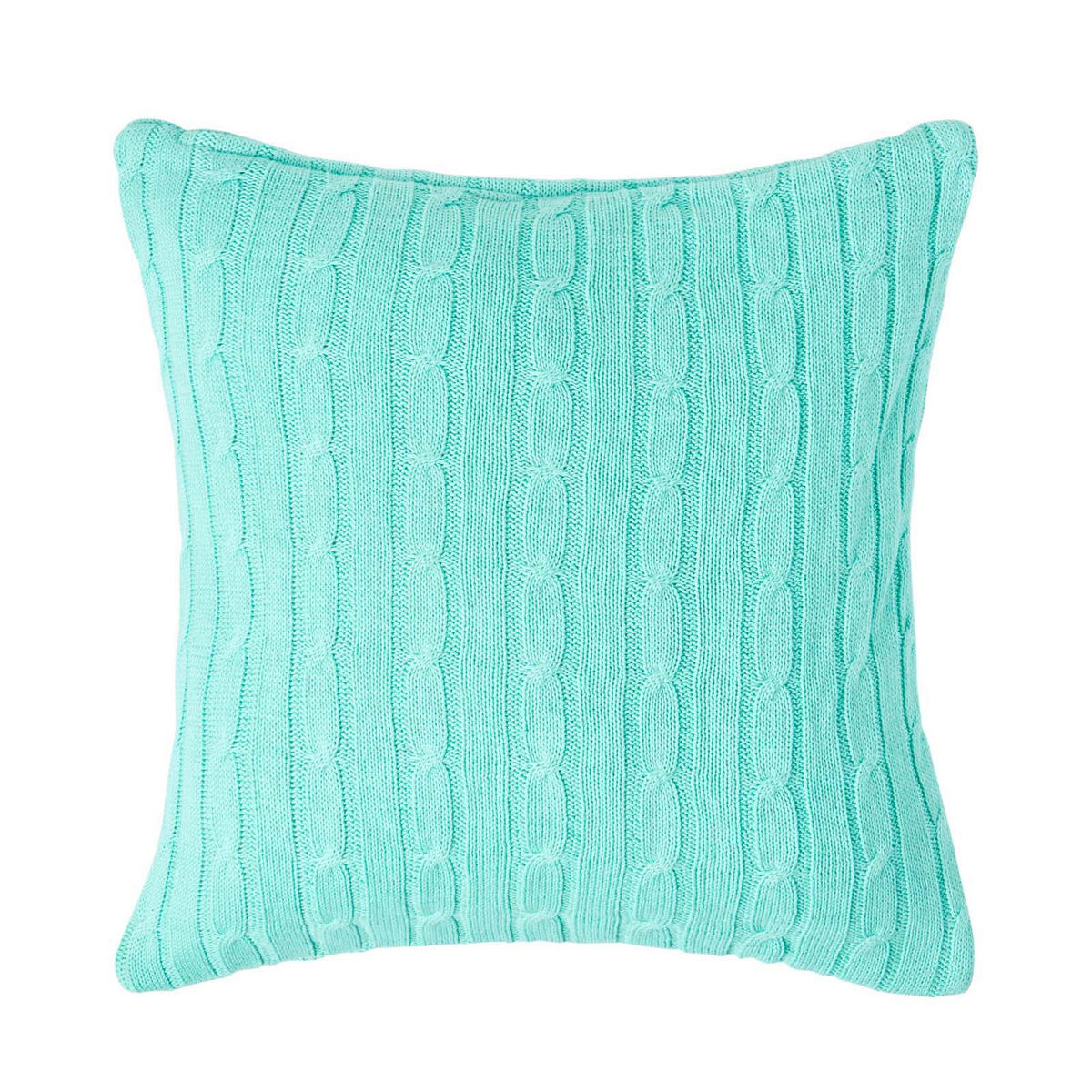 KISSENHÜLLE Zopfmuster 45/45 cm - Mintgrün, Textil (45/45cm) - Homescapes