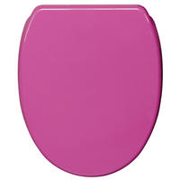 WC-SITZ mit Absenkautomatik & Top Fix Glitzer Pink - Pink, Holzwerkstoff (37.7/5.5/48cm) - Sanilo