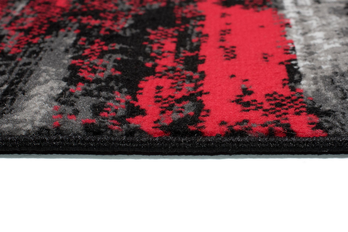 TEPPICH MAYA Rot Verwischt Streifen Meliert 250/300 cm - Rot, Textil (250/300cm) - Tapiso