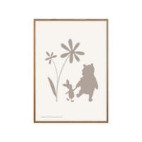 POSTER mit Rahmen Disney - Disney's Winnie the Pooh & Piglet Flower Silhouettes - Eichefarben/Beige, Holz/Papier (50/70cm) - Poster&Frame