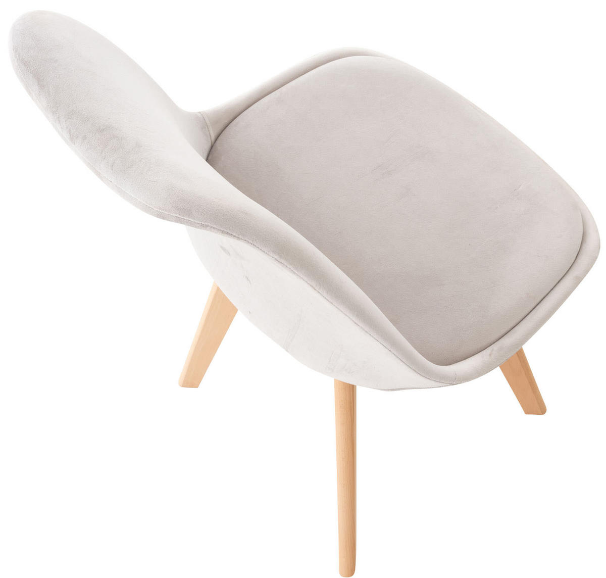STUHL Samt hellgrau - Eukalyptusholzfarben/Hellgrau, Holz/Textil (49/83/50cm) - CLP