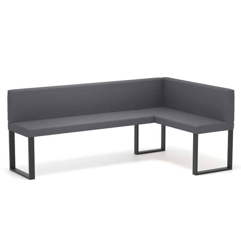 ECKBANK rechts SANA U Kunstleder glatt, 128/168 cm Grau - Grau, Kunststoff/Textil (128/168cm) - Idohome