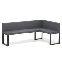 ECKBANK rechts SANA U Kunstleder glatt, 128/168 cm Grau - Grau, Kunststoff/Textil (128/168cm) - Idohome