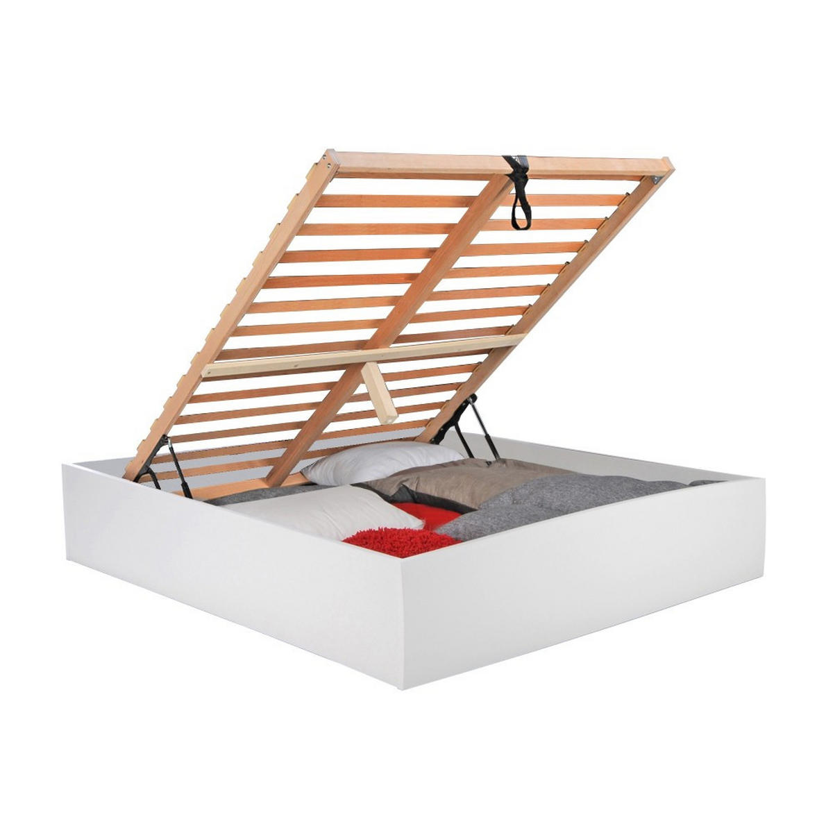 BETTKASTEN BILBAO mit Lattenrost/ Bett 160x200 - Weiß - Weiß, Holzwerkstoff (160/200cm) - Weber Industries