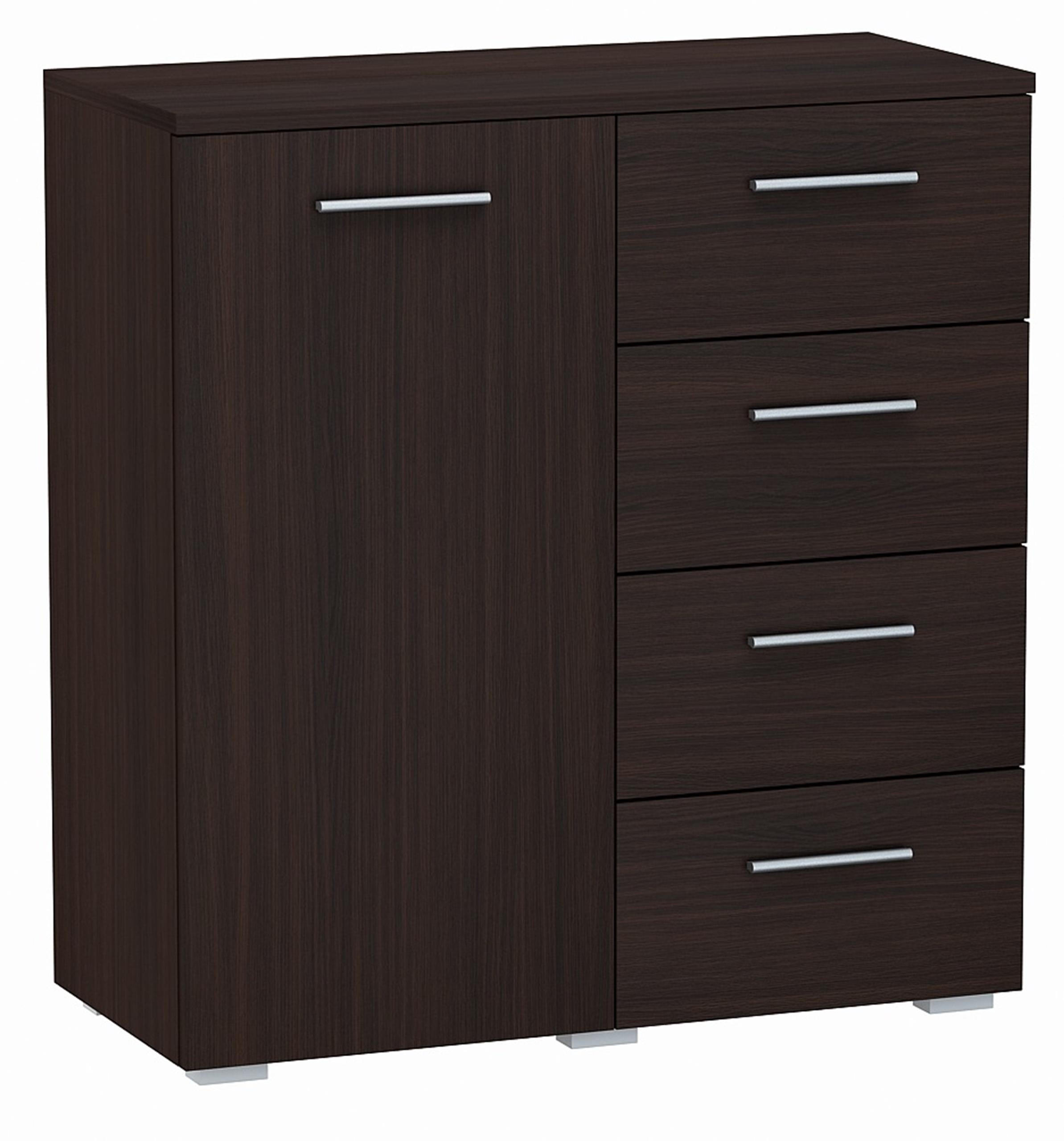 KOMMODE Helena 1D4S Wenge 80/35/84,5 cm - Wengefarben, Holzwerkstoff (80/84.5/35cm) - Matkam Möbel