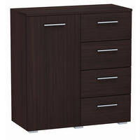 KOMMODE Helena 1D4S Wenge 80/35/84,5 cm - Wengefarben, Holzwerkstoff (80/84.5/35cm) - Matkam Möbel
