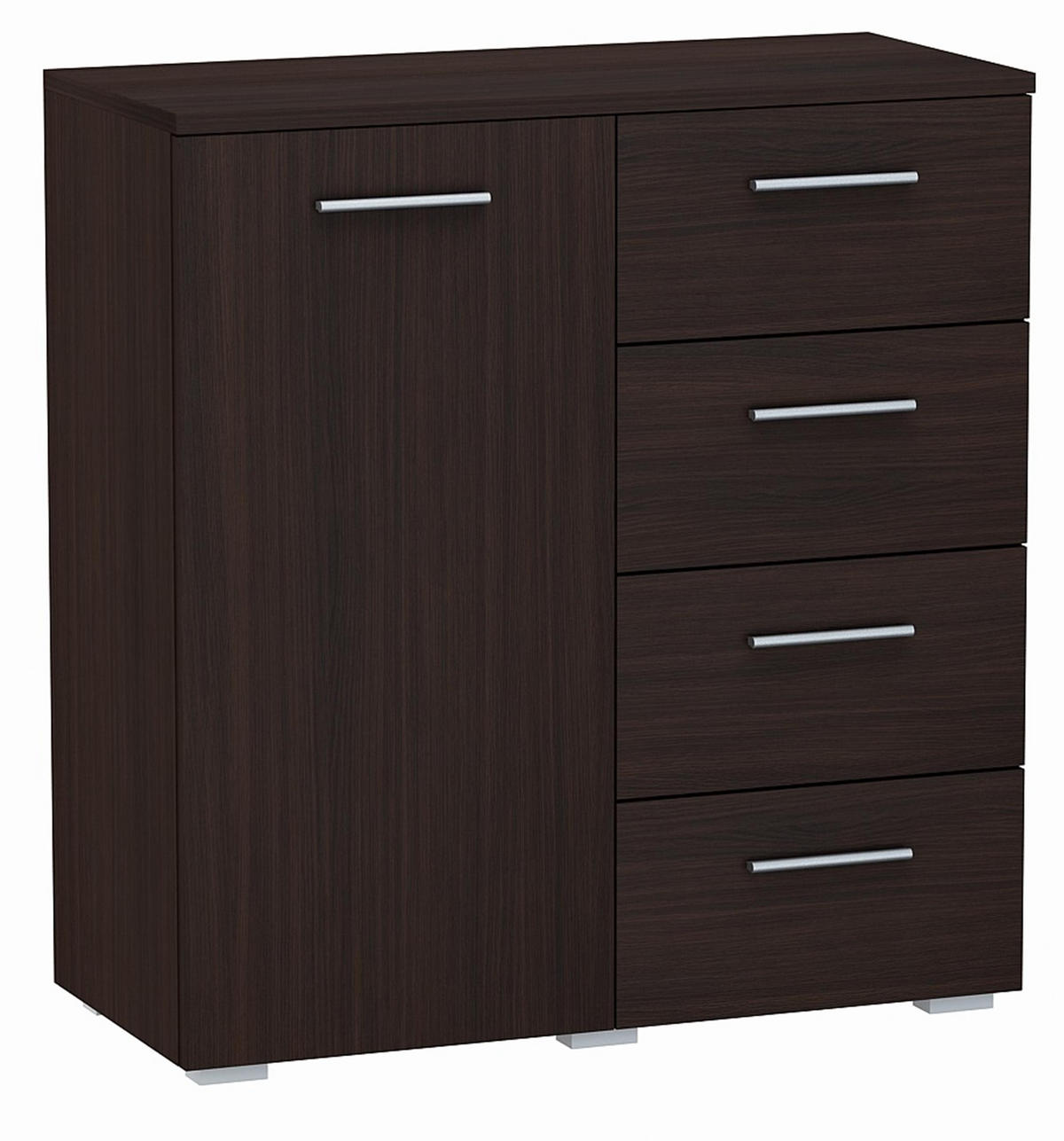 KOMMODE Helena 1D4S Wenge 80/35/84,5 cm - Wengefarben, Holzwerkstoff (80/84.5/35cm) - Matkam Möbel