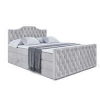 BOXSPRINGBETT VILA-1-Z KING - 140x200 - H3/H4 - Hellgrau - Hellgrau, Holzwerkstoff (140/200cm) - ALTDECOR