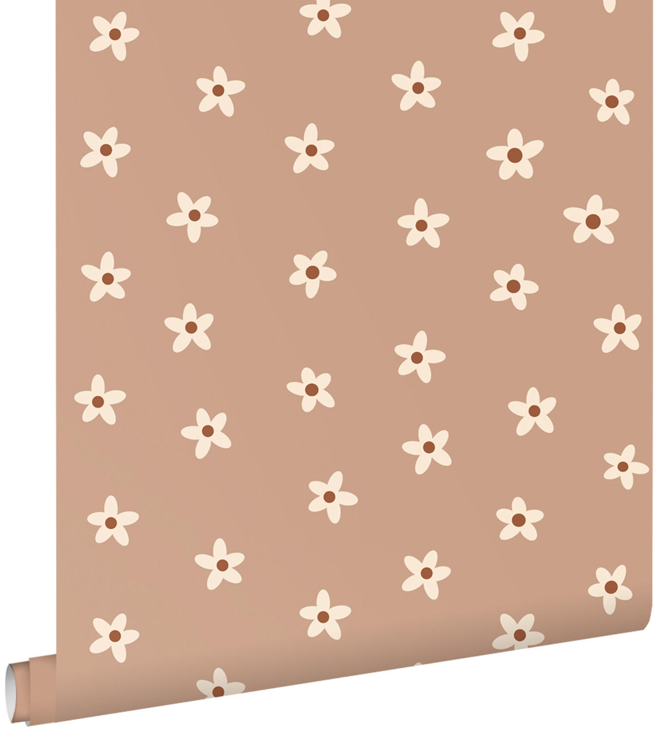 TAPETE Gänseblümchen 53 cm x 10.05 m - Braun, Papier (53/0.1cm) - ESTAhome