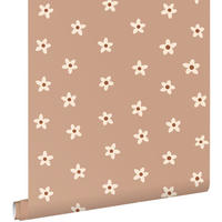 TAPETE Gänseblümchen 53 cm x 10.05 m - Braun, Papier (53/0.1cm) - ESTAhome