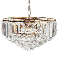 KRONLEUCHTER Gold Acheiro L - Transparent/Goldfarben, Glas (49/49/120cm) - Beliani
