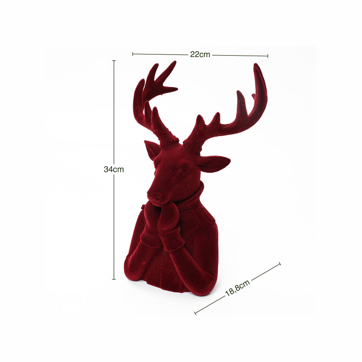 WEIHNACHTSDEKORATION HTHD0180 - Rot, Kunststoff (19/34/22cm) - Hometopia