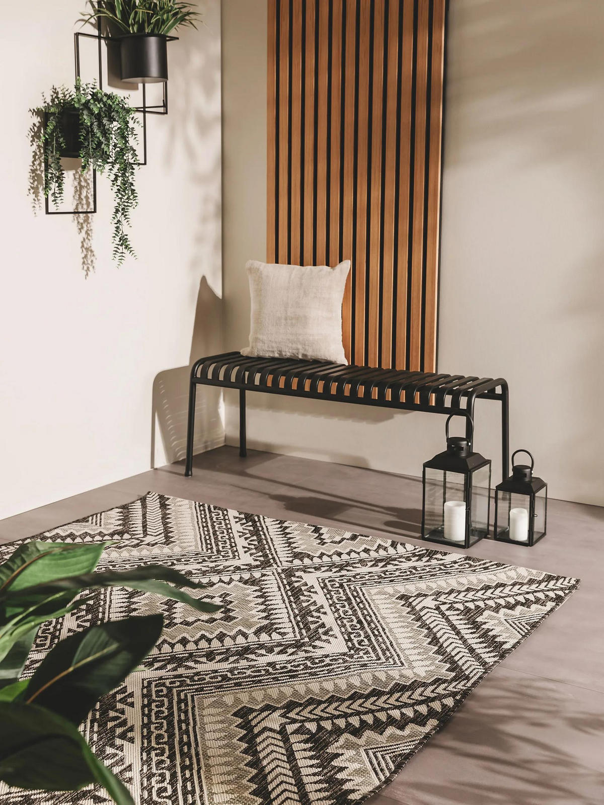 OUTDOORTEPPICH Cleo Schwarz 160x230 cm - Schwarz, Kunststoff/Textil (160/230cm) - benuta Nest