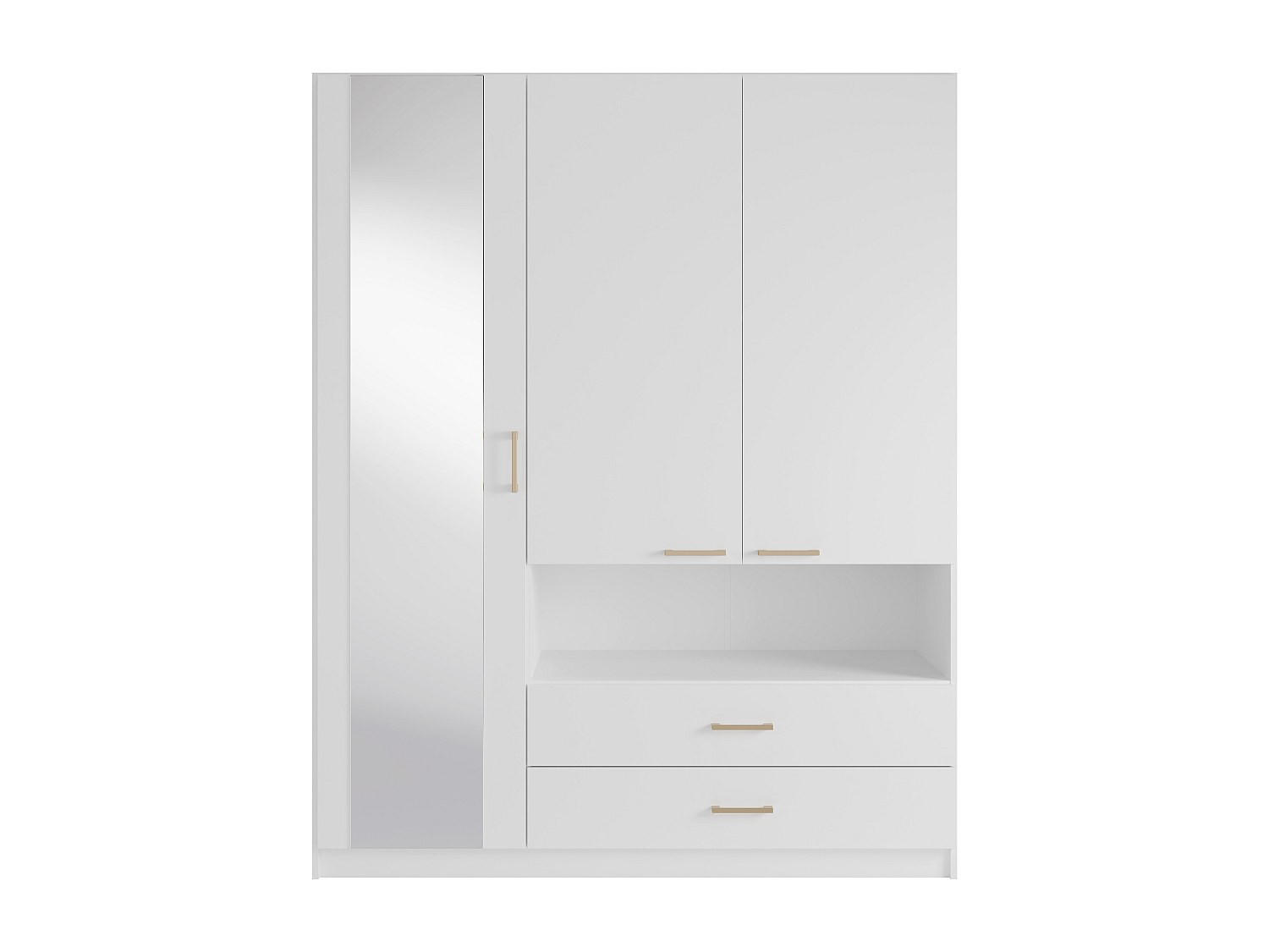 KLEIDERSCHRANK - 160 cm x 53 cm - holz - weiß Lyriano - Weiß, Holz (160/200/53cm) - Vente-Unique