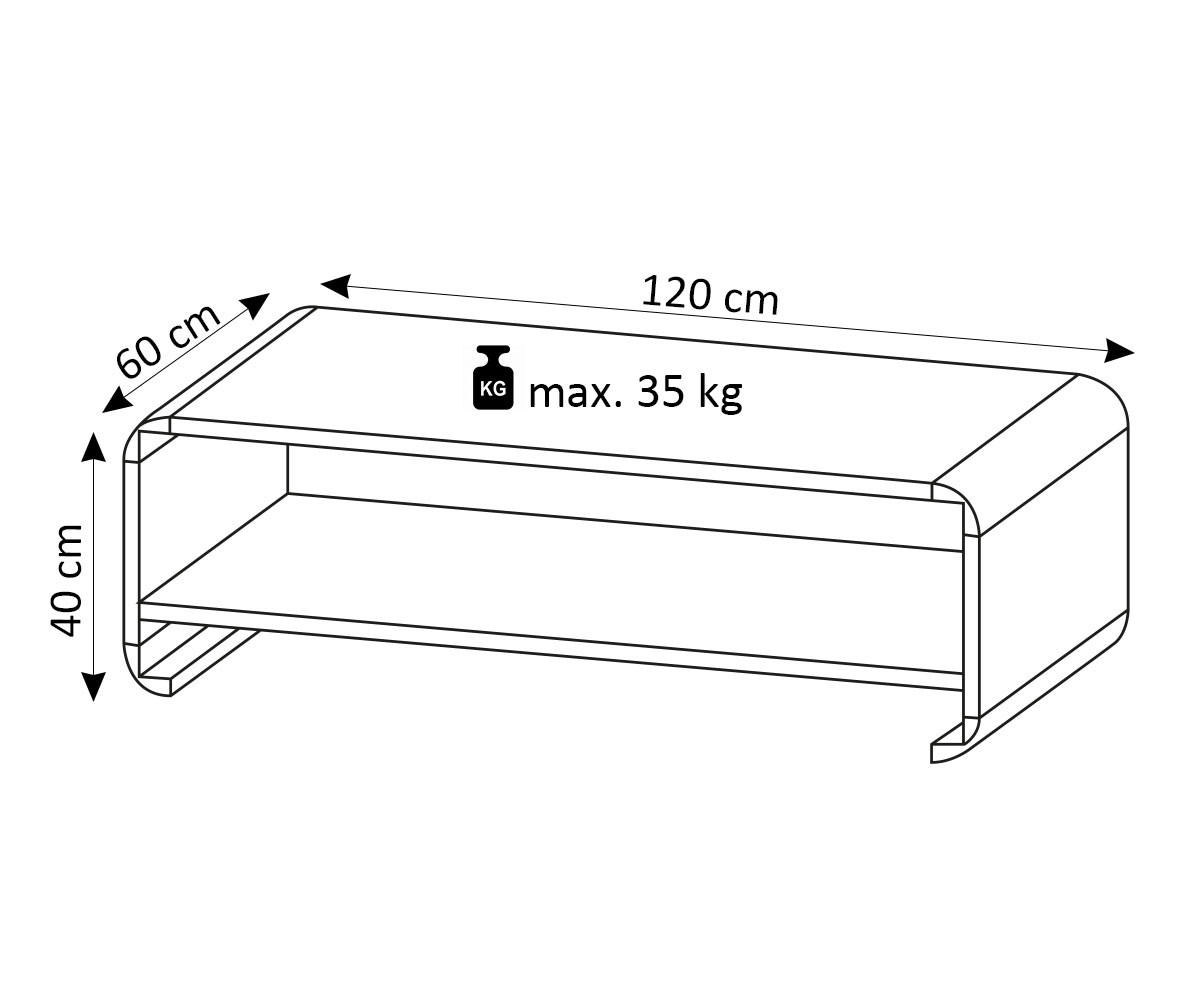 COUCHTISCH Link Sonoma Eiche 120 / 60 / 40cm - Braun, Holz/Holzwerkstoff (60/120/40cm) - Feldmann-Wohnen