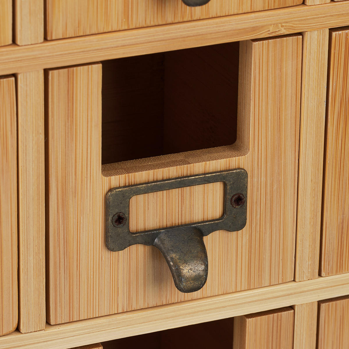 TEE-ORGANIZER - Hellbraun, Holz/Metall (30/29/11.5cm) - Relaxdays