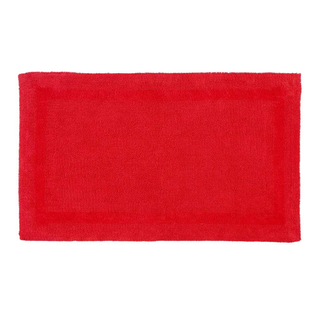 BADEMATTE 70/120 cm, 100% Baumwolle, wendbar - Rot, Textil (70/120cm) - Homescapes