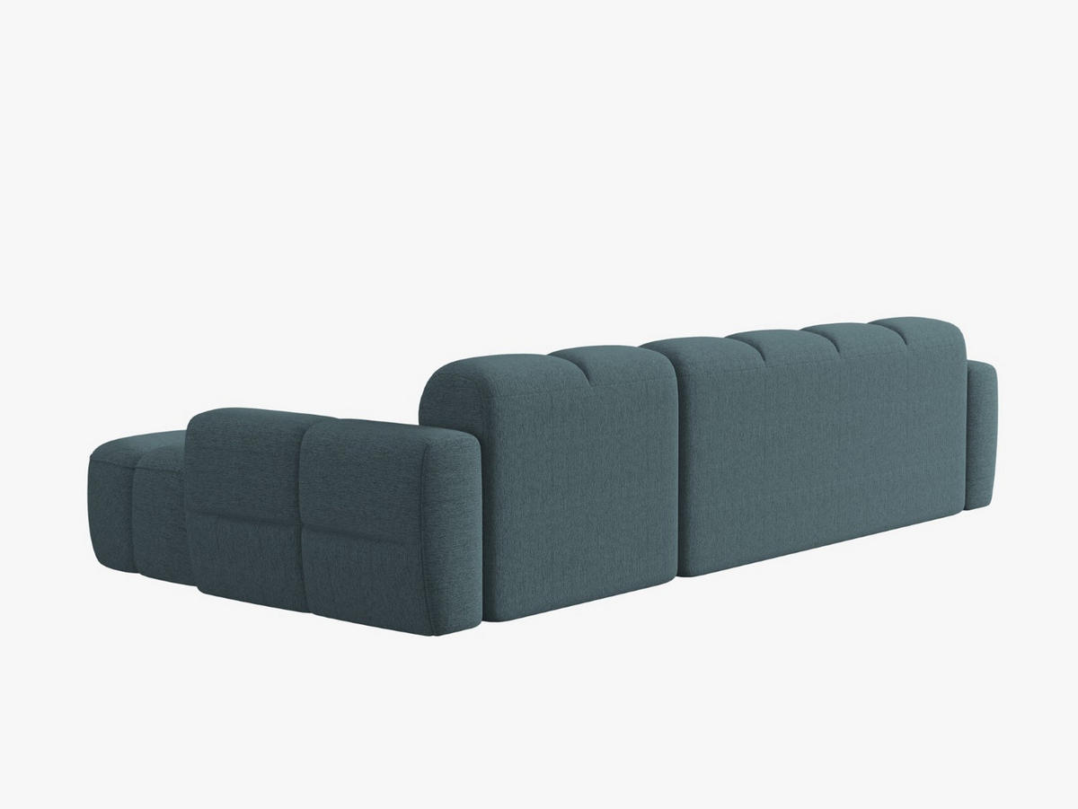 ECKSOFA rechts Lisa aus strukturiertem Stoff hellblau 4 Sitzplätze - Hellblau, Textil (170/310cm) - Micadoni