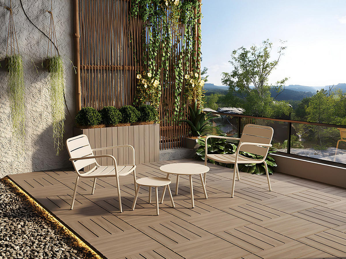 GARTENSESSEL - 1 -Sitzer - Stahl - beige - MIRMANDE - Beige, Metall (60/71.5/67.5cm) - Vente-Unique