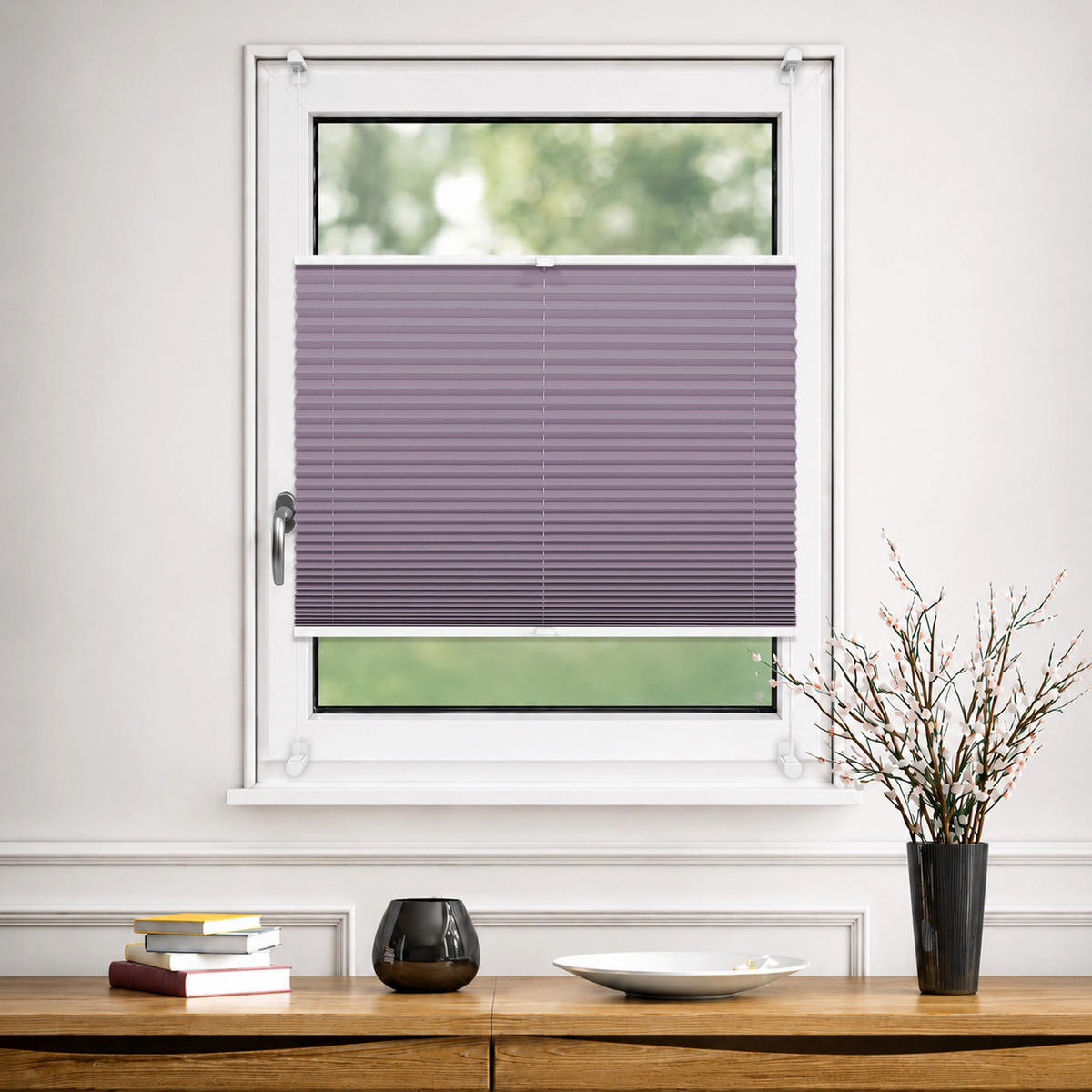 PLISSEE Thermo Basic 75 x 210cm Klemmfix ohne Bohren - Flieder, Textil (75/210/210cm) - Deco-Raum